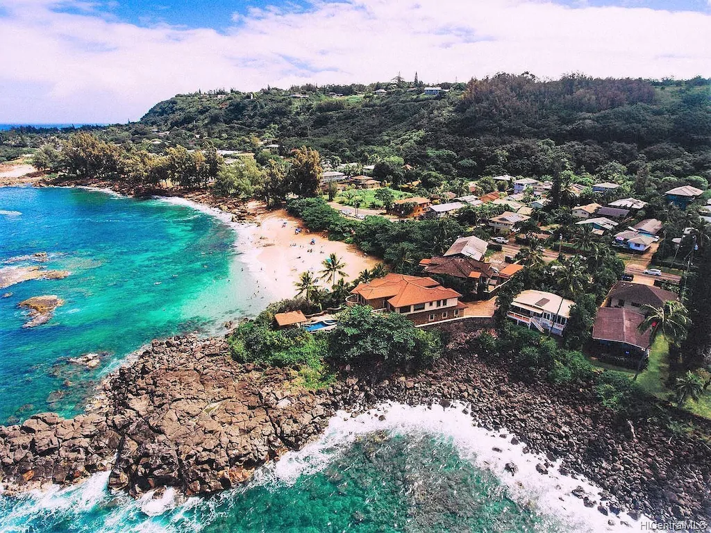 Aerial view of the Three Tables Beach