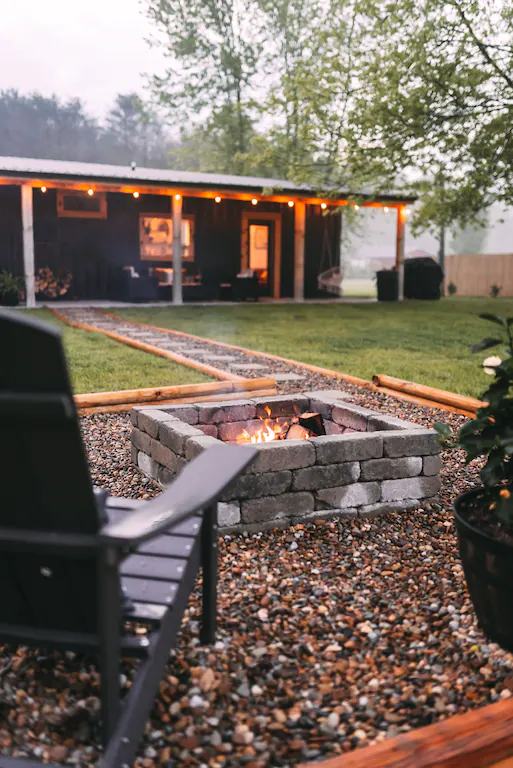 Relax outside in this firepit place