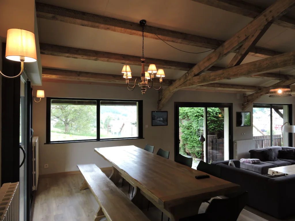 Dining area with an outside view