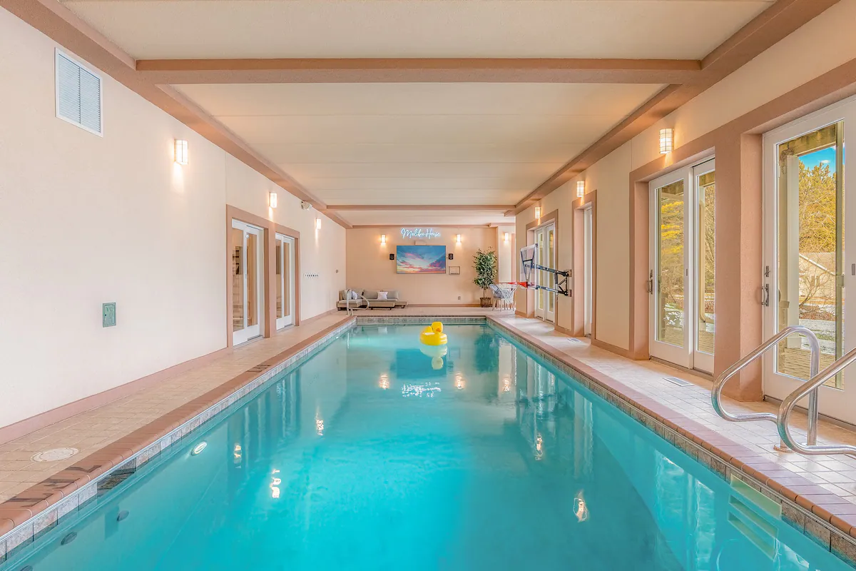 Dip in the private swimming pool during hot summers