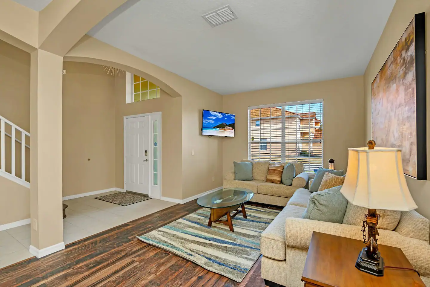 As you go inside, you can see the front room.
