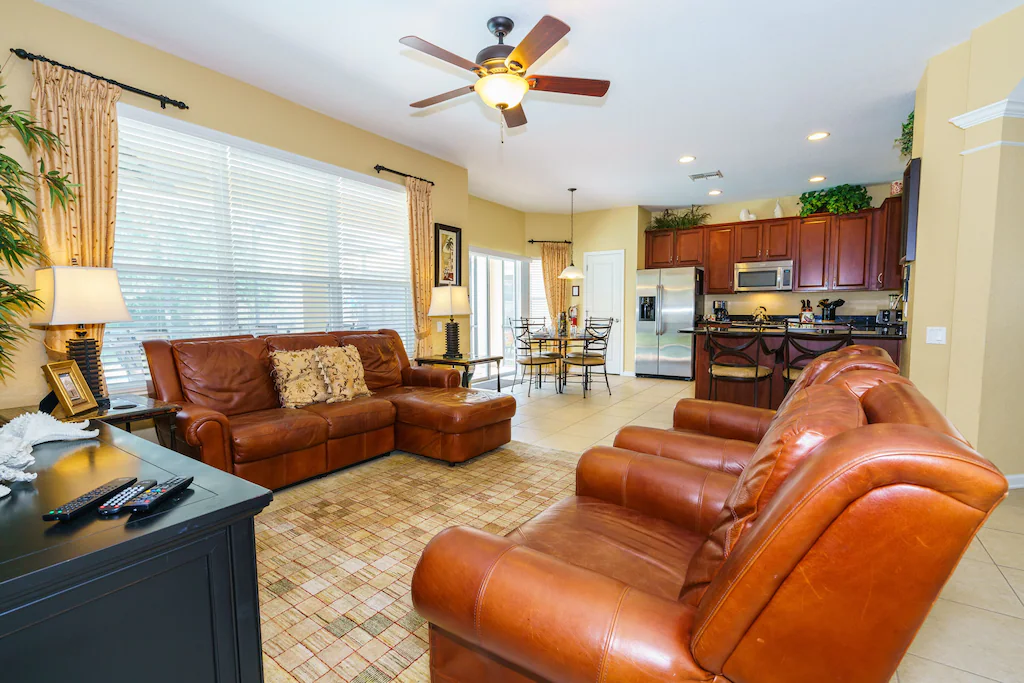 Great with 50' flat TV and recliners