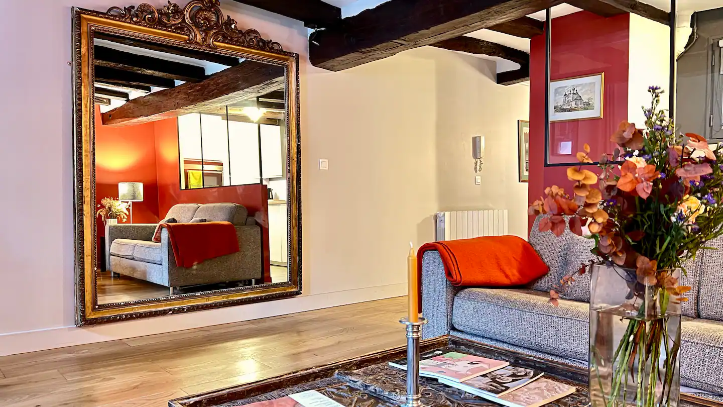 Authentic Parisian Charm. Original 18th Century mirror.